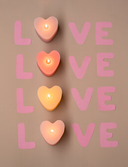 distelroos-Rustik-Lys-kaars-Sculpture-Hart-Fuchsia