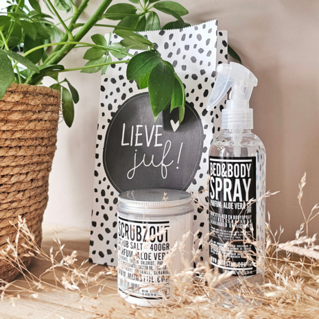 distelroos-mijn-stijl-Cadeauset-Bed-bodyspray-en-scrubzout-aloe-vera-jufeditie