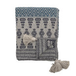 Bloomingville - Plaid Blau zigzag