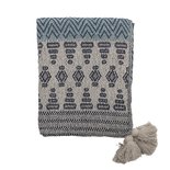 Bloomingville - Plaid Blau zigzag