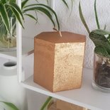 Rustik Lys - Kerze Hexagon Kupfer metallic