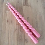 Rustik Lys - Outdoor Kerze Swirl Candy pink