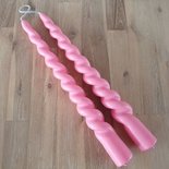 Rustik Lys - Outdoor Kerze Swirl Candy pink L