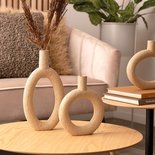 Present Time - Vase Ring Oval hoch Sand