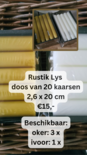 Rustik Lys - Kerze 2,6 x 20 Zm Ocker - Karton mit 20 Stückt