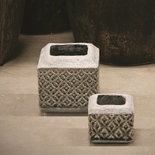 PTMD - Shane grey ceramic pot square tall s