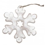 PTMD - xmas Frosty grey wooden hanger star