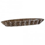 PTMD - Cement deco boatshape bowl brown s