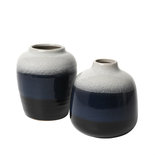 Broste Copenhagen - Vase Lau s/2 Insignia blau / schwarz