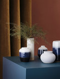 Broste Copenhagen - Vase Lau s/2 Insignia blau / schwarz