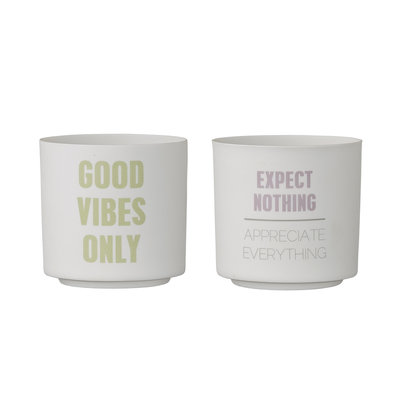 Bloomingville - Teelichthalter Good vibes s/2