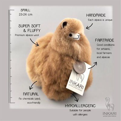 Inkari - Alpaka Stofftiere Haselnuss S