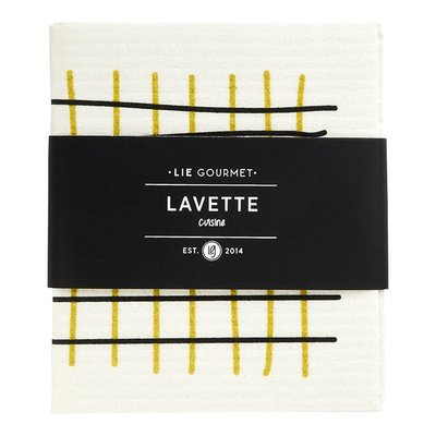 Lie Gourmet - Geschirrtuch weiß/gelb s/2