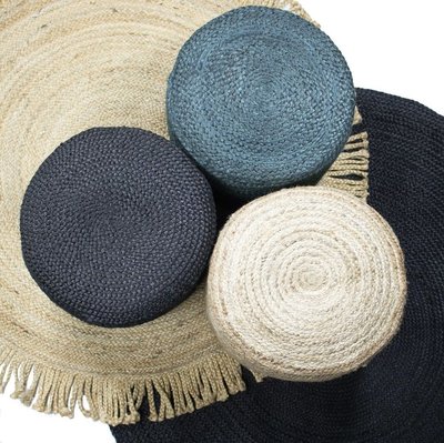 Mars & more - Jute Teppich rund Fransen