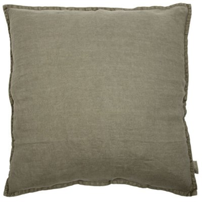 MrsBloom - Kissen Vintage Leinen Olive grau