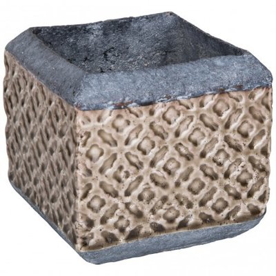 PTMD - Shane cream ceramic pot square tall s