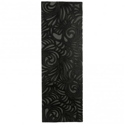 PTMD - Handcraft black wood panel flowers rectangle