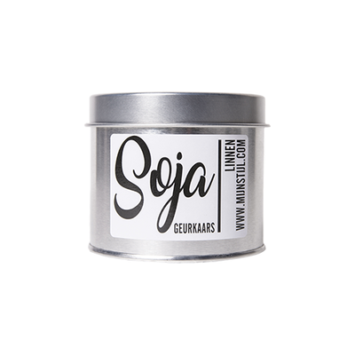 Mijn Stijl - Geurkaars blik - Linnen soja-basis