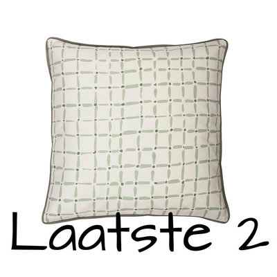Broste Copenhagen - Cushion cover Indian square Frosty green