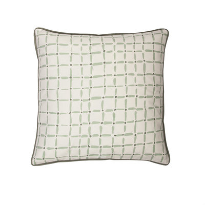 Broste Copenhagen - Cushion cover Indian square Frosty green