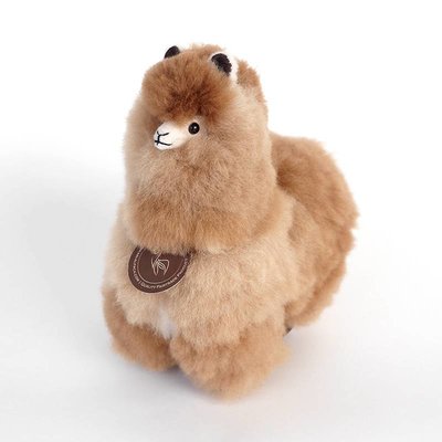 Inkari - Alpaca zachte knuffel Gemêleerd bruin Small