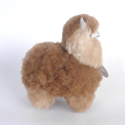 Inkari - Alpaca zachte knuffel Lichtbruin / bruin Small