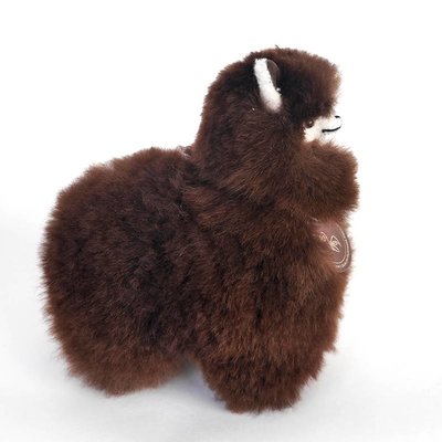 Inkari - Alpaca zachte knuffel Donkerbruin Small