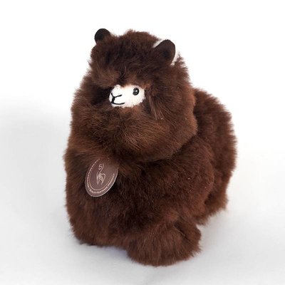 Inkari - Alpaca zachte knuffel Donkerbruin Small