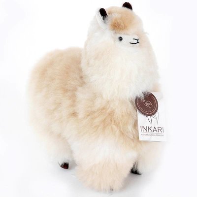 Inkari - Alpaca zachte knuffel Gemêleerd naturel / beige Medium