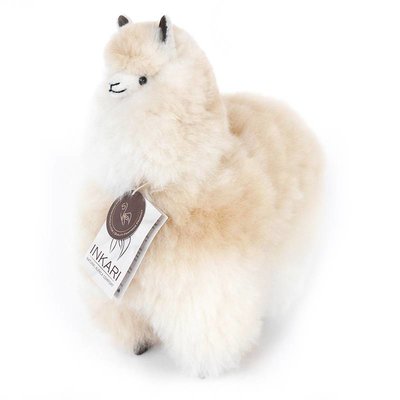 Inkari - Alpaca zachte knuffel Gemêleerd naturel / beige Medium