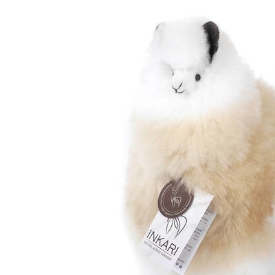 Inkari - Alpaca zachte knuffel Beige / ivoor Medium