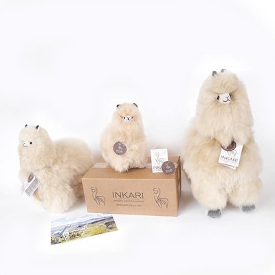 Inkari - Alpaca zachte knuffel Beige Medium