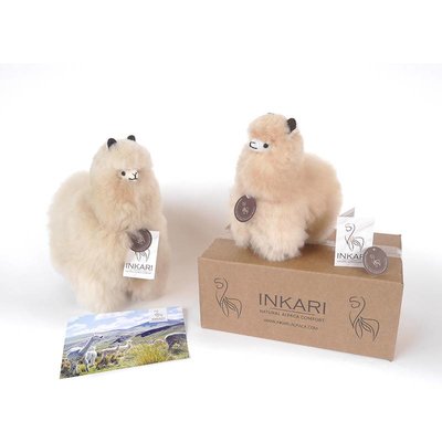 Inkari - Alpaca zachte knuffel Beige Medium