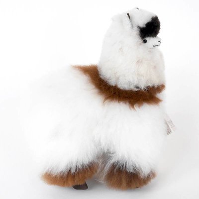 Inkari - Alpaca zachte knuffel Ivoor / bruin gevlekt Medium