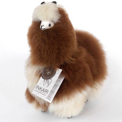 Inkari - Alpaca zachte knuffel Bruin / beige Medium