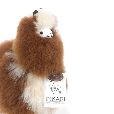 Inkari - Alpaca zachte knuffel Bruin / beige Medium