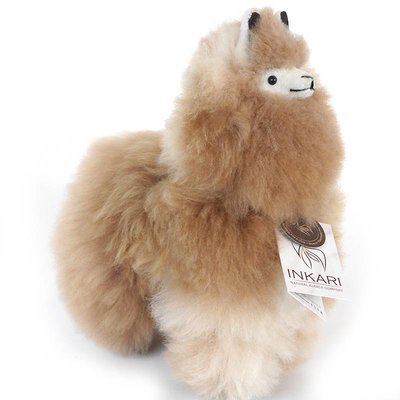 Inkari - Alpaca zachte knuffel Bruin / naturel Medium