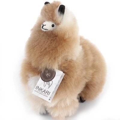 Inkari - Alpaca zachte knuffel Bruin / naturel Medium