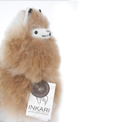 Inkari - Alpaca zachte knuffel Bruin / naturel Medium