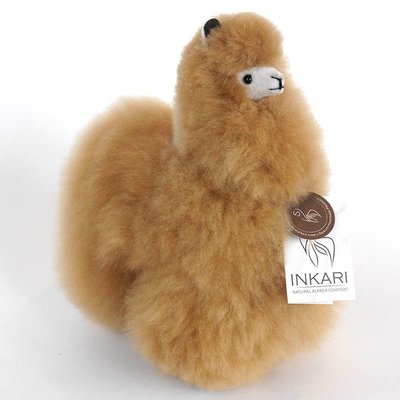 Inkari - Alpaca zachte knuffel Lichtbruin Medium