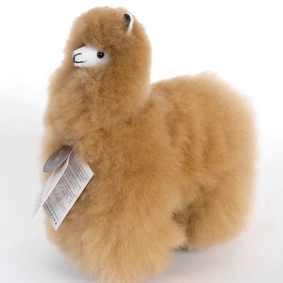 Inkari - Alpaca zachte knuffel Lichtbruin Medium