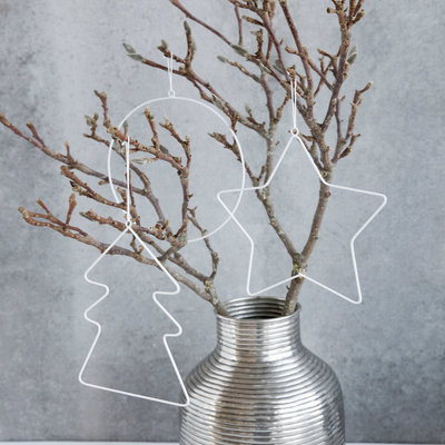 House Doctor - Ornament White Wire s/3