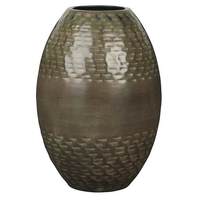 Broste Copenhagen - Vase Mustard Metall Grün Lexo