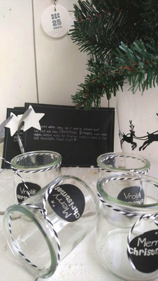 (Op) de Maalzolder - Laterne Merry Christmas schwarz