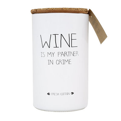 My flame - Sojakerze Wine is my partner in crime Fresh cotton