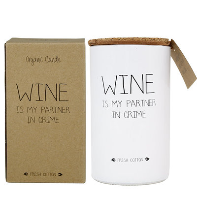 My flame - Sojakerze Wine is my partner in crime Fresh cotton
