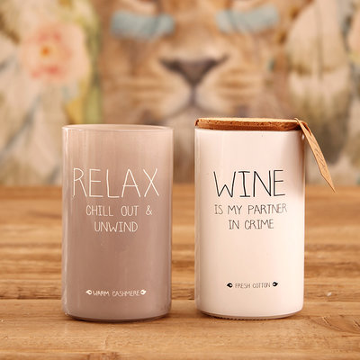 My flame - Sojakerze Wine is my partner in crime Fresh cotton