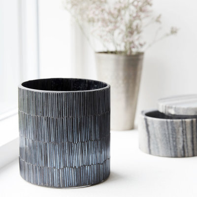 House Doctor - Teelicht Pipe Schwarz/grau