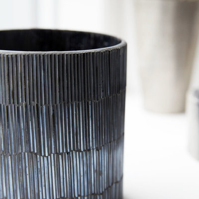 House Doctor - Teelicht Pipe Schwarz/grau