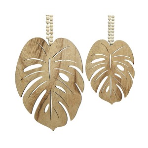 Monstera Blätter Holz s/2